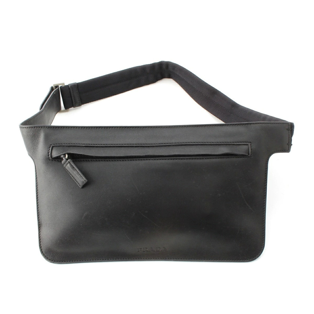 Prada Leather Body Bag Shoulder Black